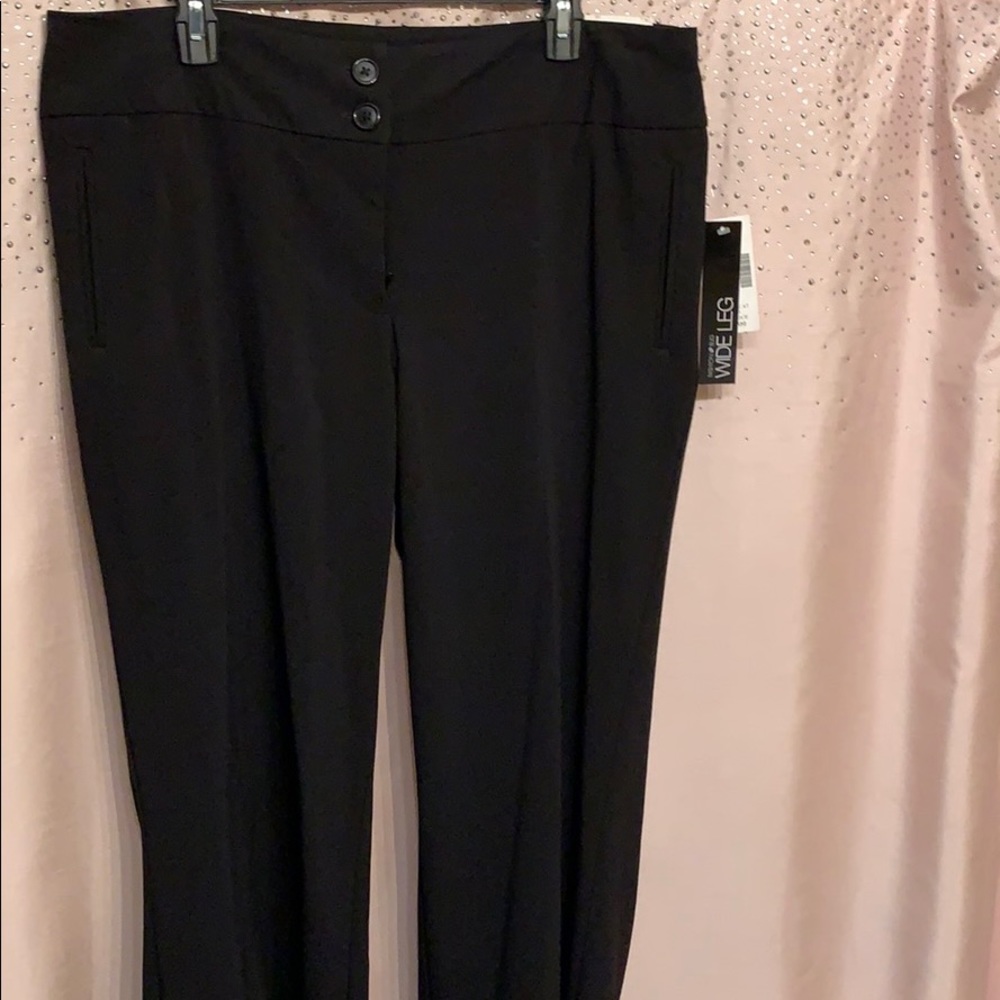 Fashion Bug black wide leg pants Tall 16